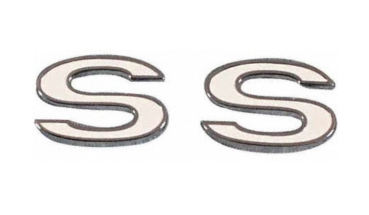 Fender Emblems for 1969 Chevrolet Impala 427 SS - 2 Pairs White/Chrome