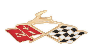 Quarter Panel Emblems for 1959 Chevrolet Impala - Crossed Flags gold