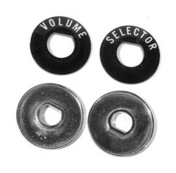 Radio Indicators with Bezels for 1956-57 Chevrolet Corvette - VOLUME/SELECTOR