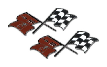 Fender Emblems for 1957 Chevrolet Corvette - Crossflags