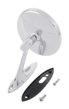 Outer Rear View Mirror for 1960-63 Chevrolet Pickup - Chrome with Bow Tie Logo