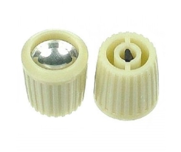 Radio Knob for 1960-63 Ford Falcon - Type C, white/Chrome