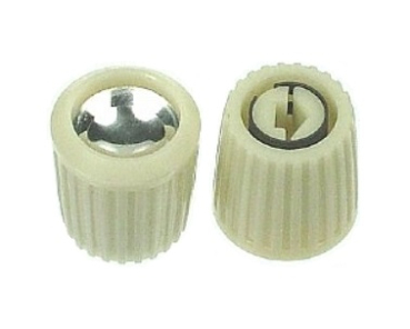 Radio Knob for 1960-63 Ford Falcon - Type B, white/Chrome