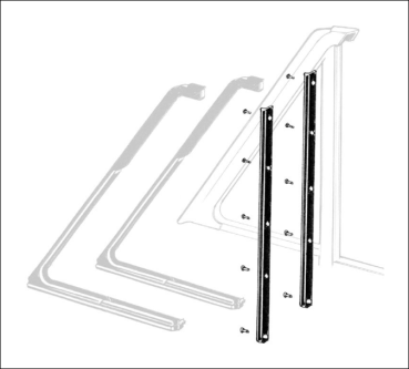 Vertical Seal of the Vent Window for 1960-64 Ford Galaxie Sedan and Station Wagon - Pair