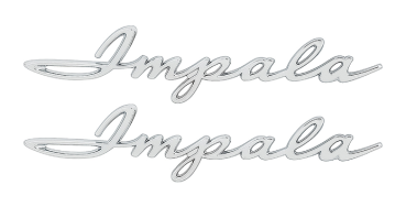 Quarter Panel Emblems for 1961 Chevrolet Impala - Impala Script / Pair