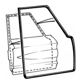 Front Door Seals for 1963-64 Ford Galaxie 4 Door Sedan and Station Wagon - Pair