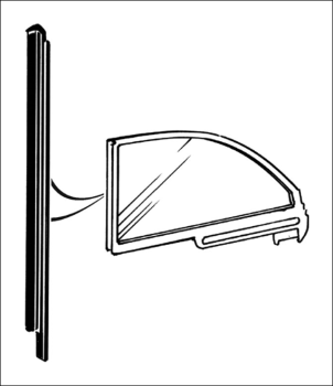 Vertical Quarter Window Seals for 1963-65 Ford Fairlane 2 Door Hardtop - Pair