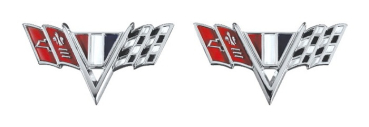 Kotflügel-Embleme für 1964-67 Chevrolet Chevelle - V-Flag / Paar