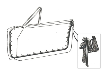 Front Door Seals for 1965-68 Ford Galaxie 4 Door Hardtop - Pair