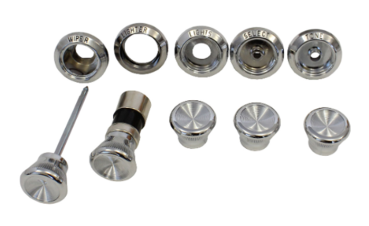 Armaturen-Knöpfe und -Blenden Kit für 1967 Pontiac Bonneville - Schwarze Beschriftung