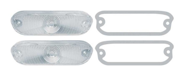 Park/Turn Light Lenses -Clear- for 1967 Plymouth GTX - Pair