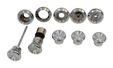 Armaturen-Knöpfe und -Blenden Kit für 1967 Pontiac Le Mans - 10-teilig / Schwarze Beschriftung