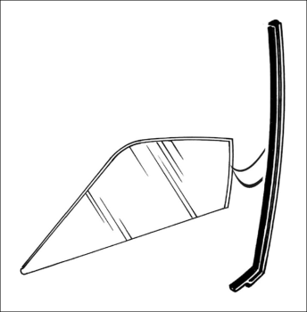 Rear Vertical Door Window Seals for 1968-69 Ford Fairlane 2 Door Hardtop - Pair