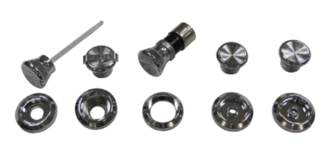 Armaturen-Knöpfe und -Blenden Kit für 1968 Pontiac Bonneville - Schwarze Beschriftung