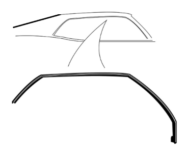 Roof Rail Weatherstrip for 1968 Ford Galaxie 2 Door Hardtop Fastback - Pair
