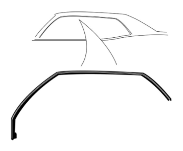 Roof Rail Weatherstrip for 1968 Ford Galaxie 2 Door Hardtop Notchback Models - Pair