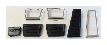 Pedal-Gummis/Blenden-Kit für späte 1969-70 Pontiac Tempest mit Schalt-Getriebe - 7-teilig