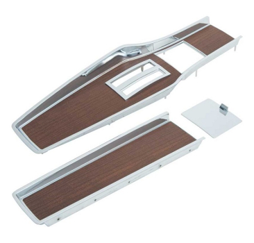 Console Trim Set for 1969-76 Dodge A-Body Models with Automatic Transmission - Chrome/Woodgrain