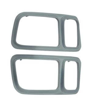 Tail Lamp Bezels for 1971 Plymouth Barracuda  - Argent Silver Painted/Pair