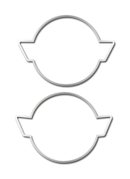 Front/Heck Emblem-Einfassungen für 1991-96 Chevrolet Corvette aus Edelstahl - Paar
