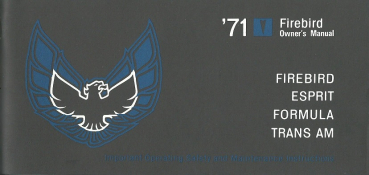 1971 Pontiac Firebird - Owners Manual (english)