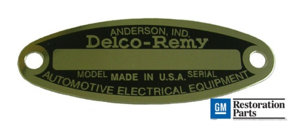 Delco-Remy Starter Motor Tag for 1935-52 Oldsmobile