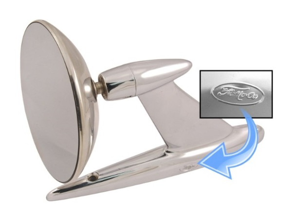 Outer Rear View Mirror for 1952-64 Ford Cars - 2 Holes