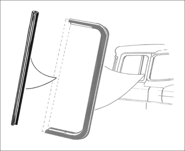 Back Edge of Vent Window Seals -Rubber Only- for 1953-60 Ford F-Series Pickup - Pair