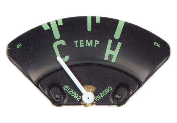 Temperatur-Anzeige für 1954 und 1955 (erste Serie) Chevrolet Pickup - Weisser Zeiger/8-Zylinder