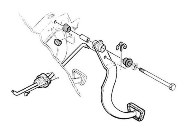 Buchsen-Set für Brems-/Kupplungspedale für 1955-2011 Chevrolet Corvette - 4-teilig