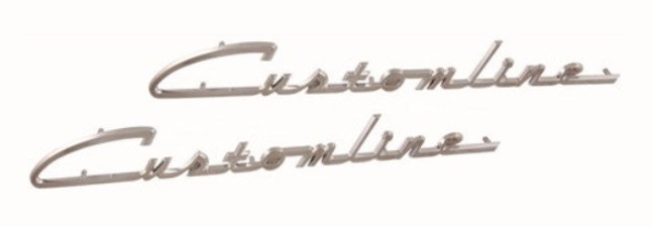 Fender Emblems for 1955 Ford Customline - Customline Scripts Set