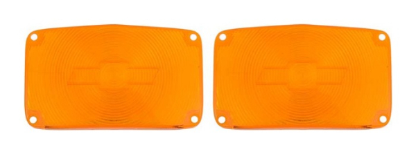 Park/Turn Lamp Lenses -Amber- with Bow Tie for 1956 Chevrolet Bel Air - Pair