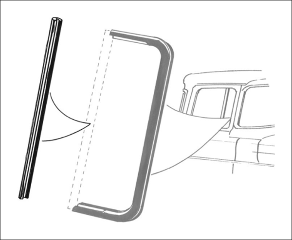 Back Edge of Vent Window Seals for 1957-60 Ford F100/1100 Pickup - Pair