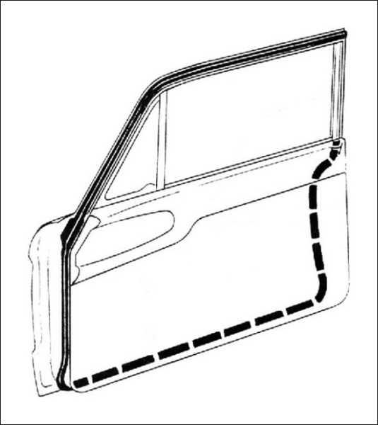 Tür-Dichtungen für 2-türige 1960 Ford Fairlane Limousine - Paar