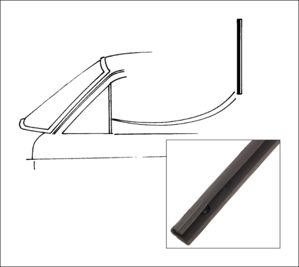 Vertical Seal of the Vent Window for 1962-65 Ford Fairlane - Pair