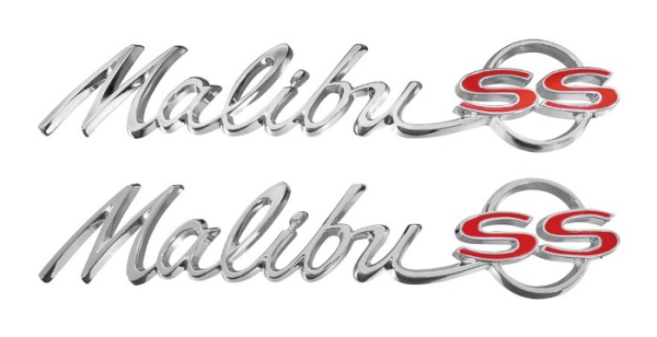 Seitenteil-Embleme für 1964 Chevrolet Chevelle Malibu - Schriftzug Malibu SS / Paar
