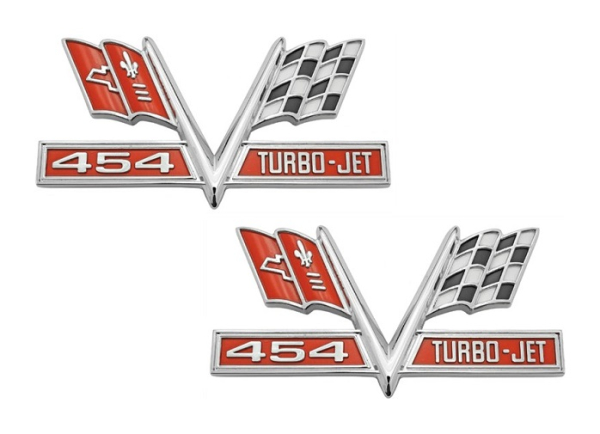 Kotflügel-Embleme für 1965-67 Chevrolet Chevelle 454 Turbo-Jet - Paar