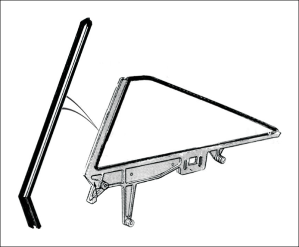 Vertikale Dichtungen der hinteren Seitenfenster für 2-türige 1965-68 Ford Galaxie & LTD Hardtop und Convertible - Paar