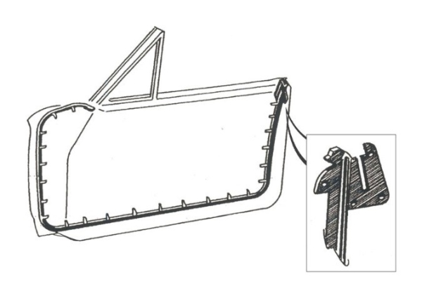 Tür-Dichtungen für 2-türige 1965-68 Ford Galaxie Hardtop und Convertible - Paar