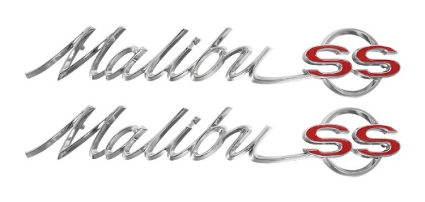Seitenteil-Embleme für 1965 Chevrolet Chevelle Malibu - Schriftzug Malibu SS / Paar