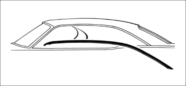 Roof Rail Weatherstrip for 1966-67 Ford Fairlane 2 Door Hardtop - Pair