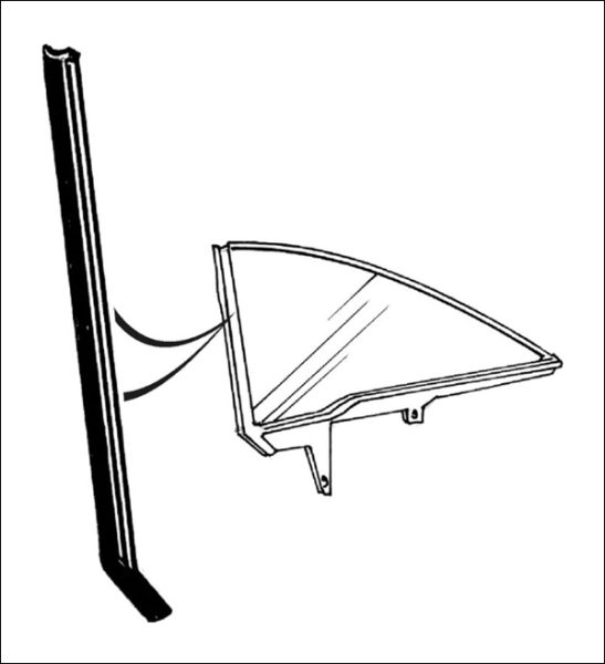 Vertikale Dichtungen der hinteren Seitenscheiben für 2-türige 1966-67 Ford Fairlane Hardtop und Convertible - Paar