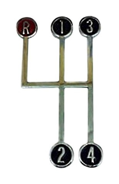 Console Shift Pattern Emblem for 1966-67 Chevrolet Impala SS with 4 Speed Manual Transmission