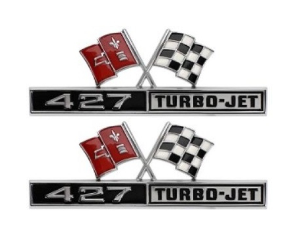 Fender Emblems for 1966 Chevrolet Corvette - 427 TURBO-JET
