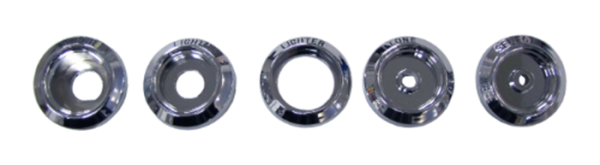 Chrome Dash Knob Bezel Set for 1967-70 Pontiac Bonneville - Black Letters