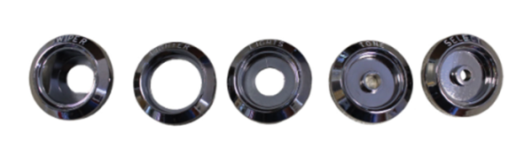 Chrome Dash Knob Bezel Set for 1967-70 Pontiac Catalina - White Letters