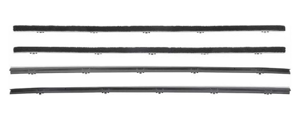 Fensterschacht-Dichtleisten-Set für 1967-72 Chevrolet/GMC Pickup - 4-teilig mit Edelstahl-Wulst