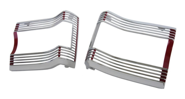 Tail Lamp Bezels with Red Inners for 1967 Plymouth Satellite - Pair
