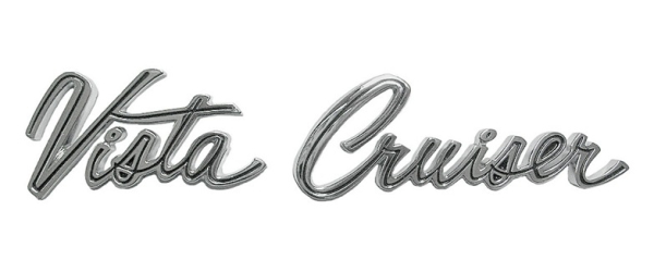 Tailgate Emblem for 1968-69 Oldsmobile Cutlass Vista Cruiser - Script "Vista Cruiser"