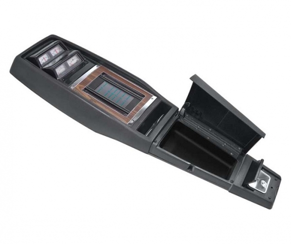 Center Console Assembly with Gauges for 1968 Chevrolet Camaro with TH350/400 Automatic Transmission - Walnut Woodgrain